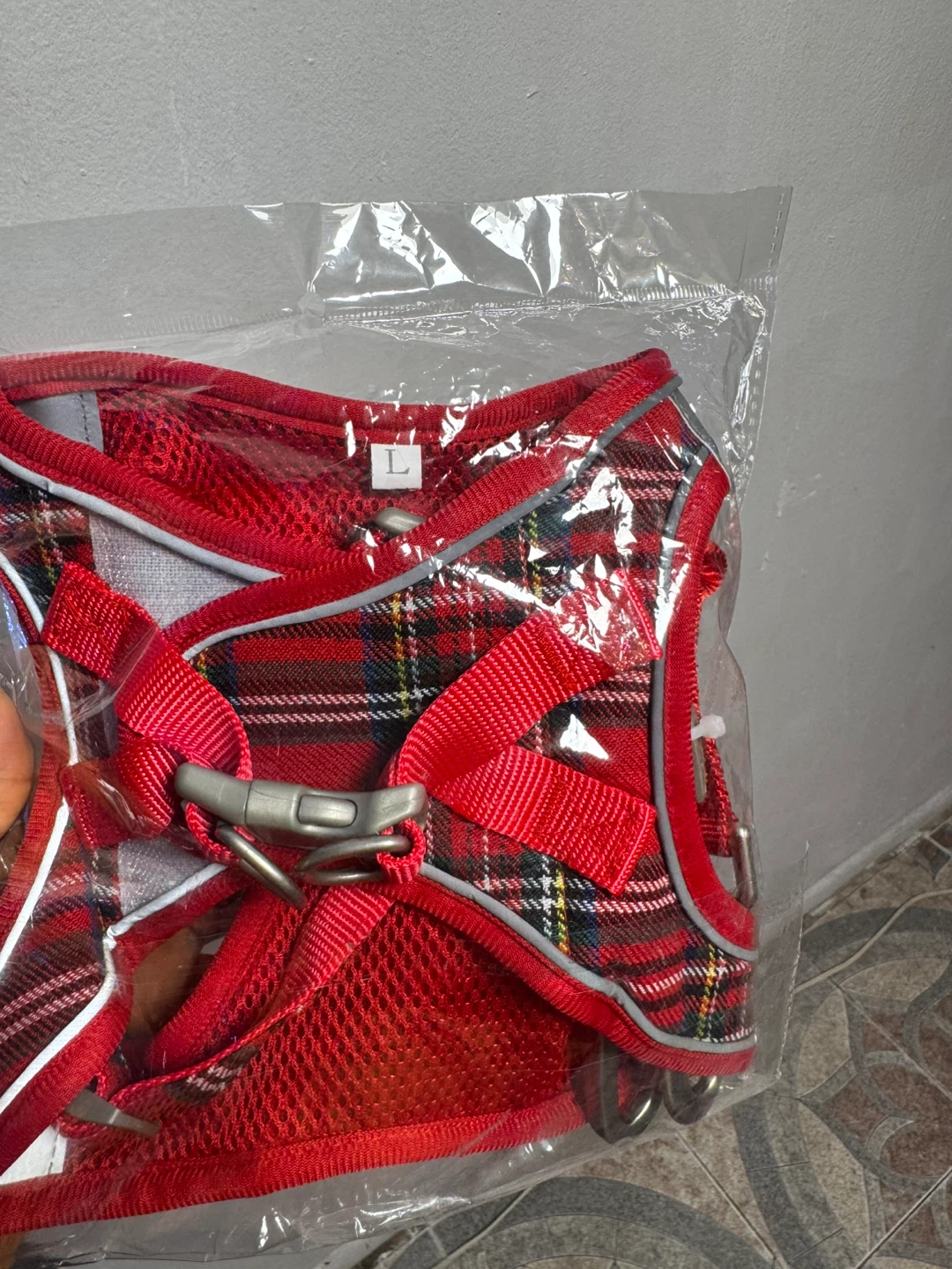 GIMIA Dog Harness - Red Plaid - Size L - photo 2