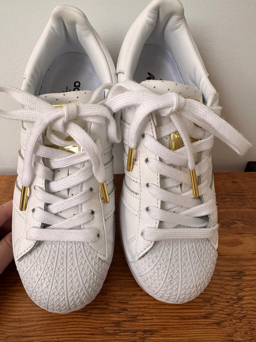 Adidas Superstar Sneakers White Gold Size 5