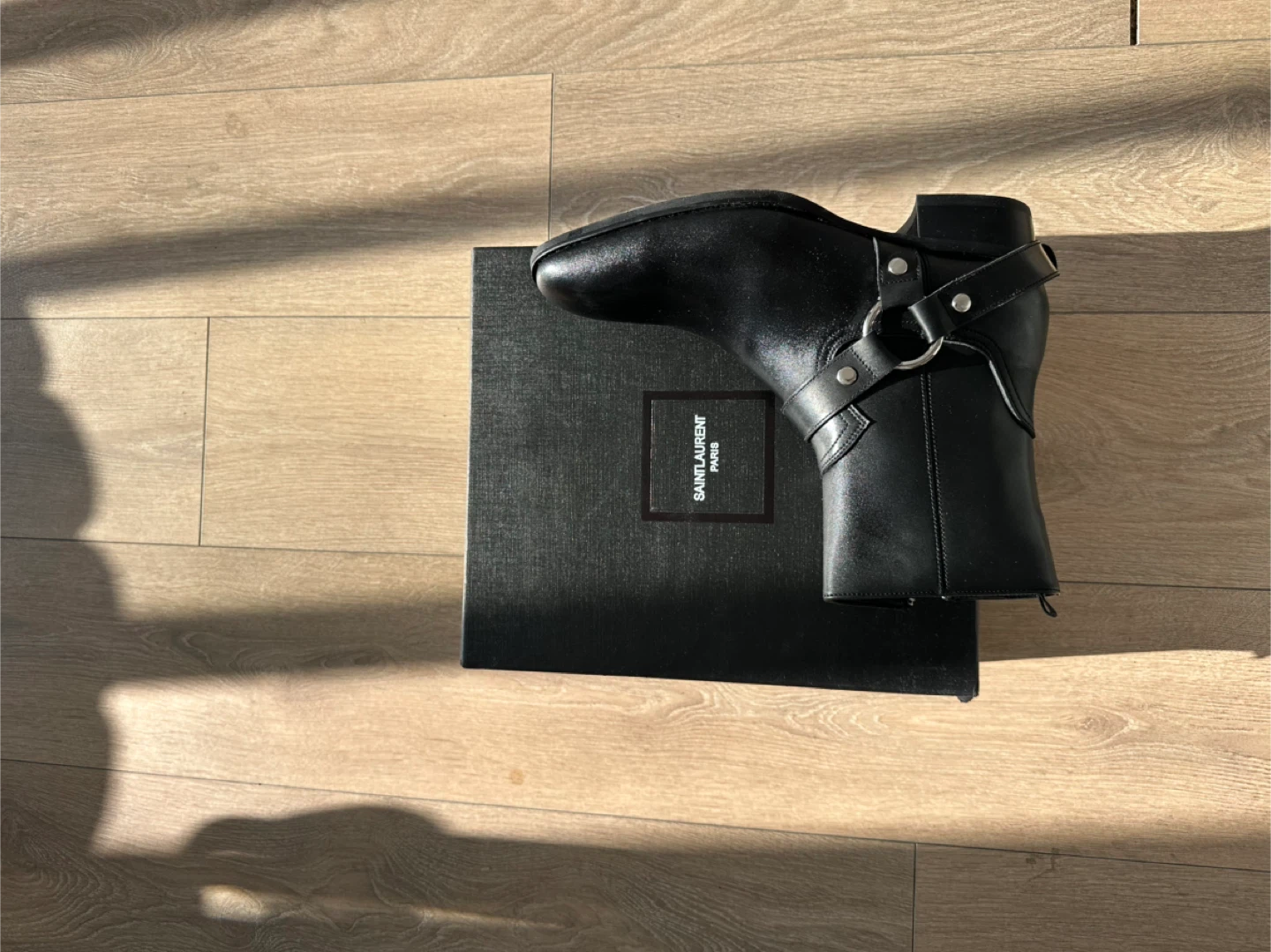 Saint Laurent Paris Black Leather Harness Boots - photo 4