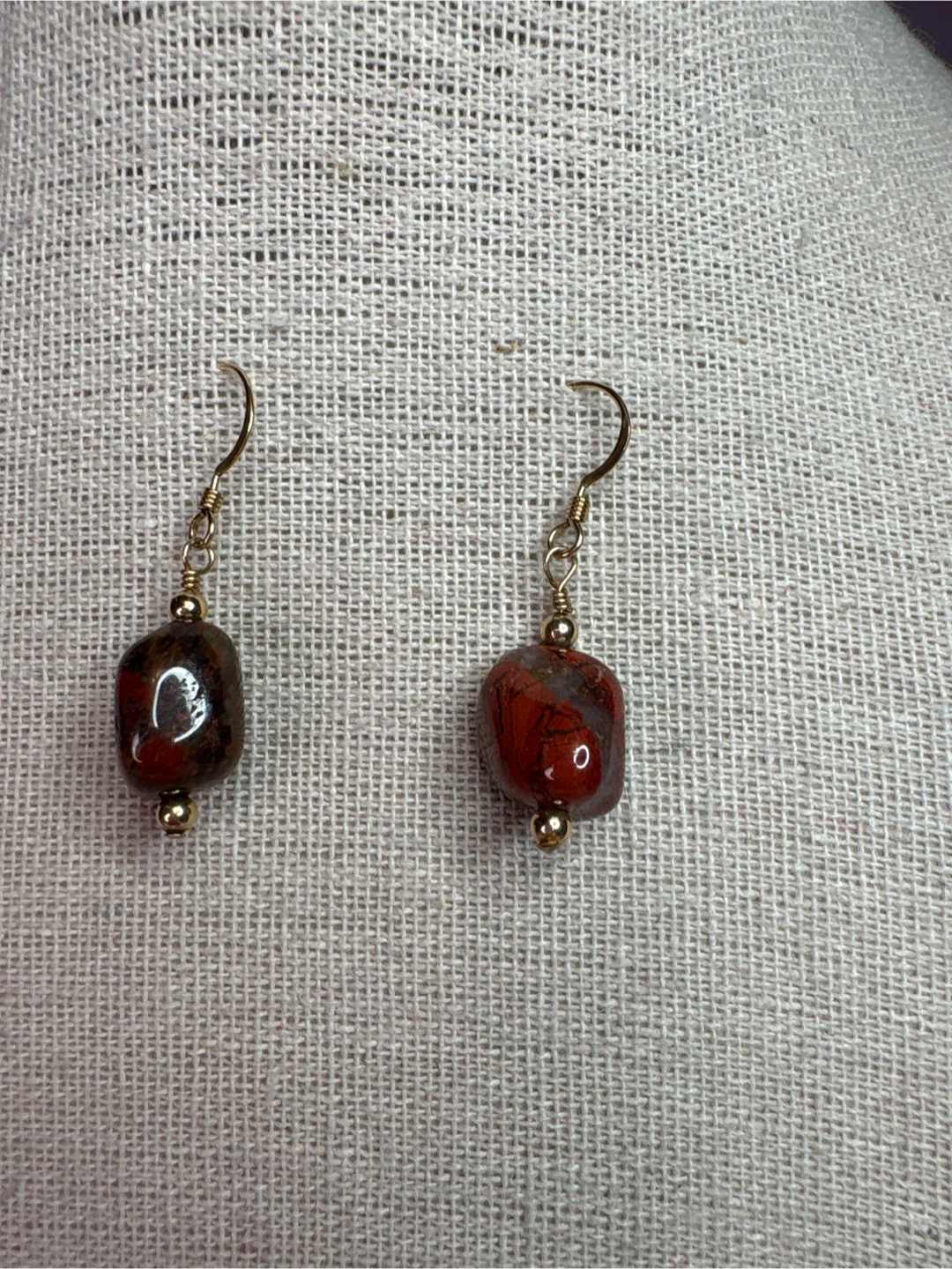 Red Jasper and 14k gold filled earrings