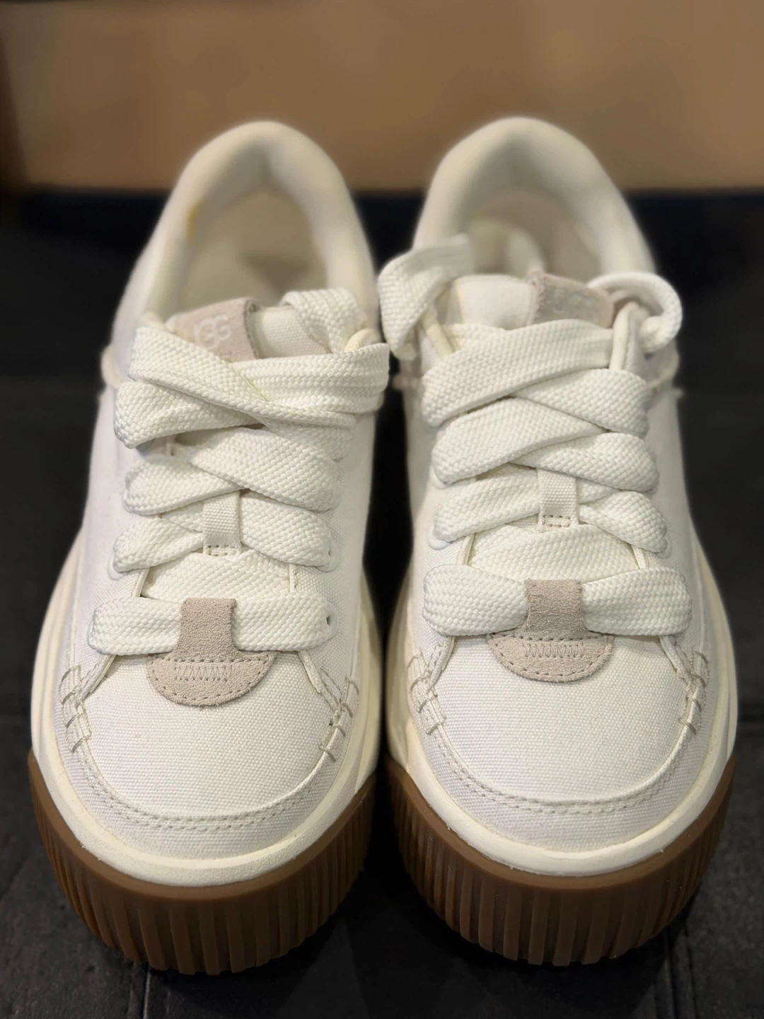 UGG White Canvas Sneakers - Size 36 EU
