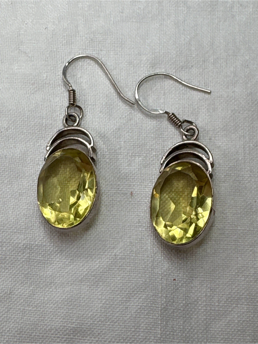 Sterling Silver Lemon Quartz Drop Earrings - photo 5