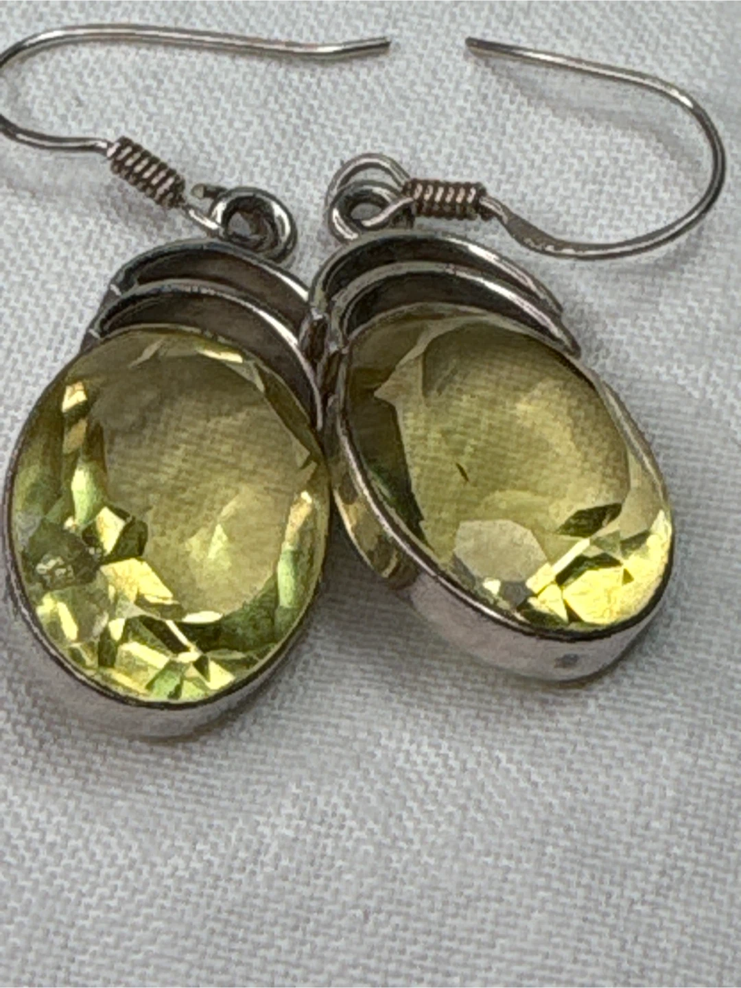 Sterling Silver Lemon Quartz Drop Earrings - photo 3