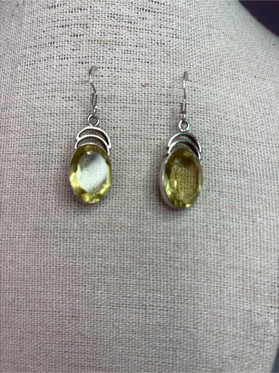 Sterling Silver Lemon Quartz Drop Earrings