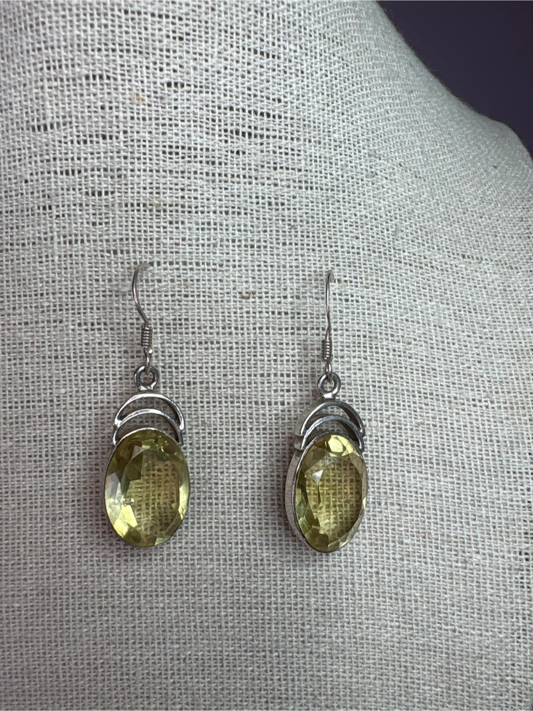 Sterling Silver Lemon Quartz Drop Earrings - photo 2