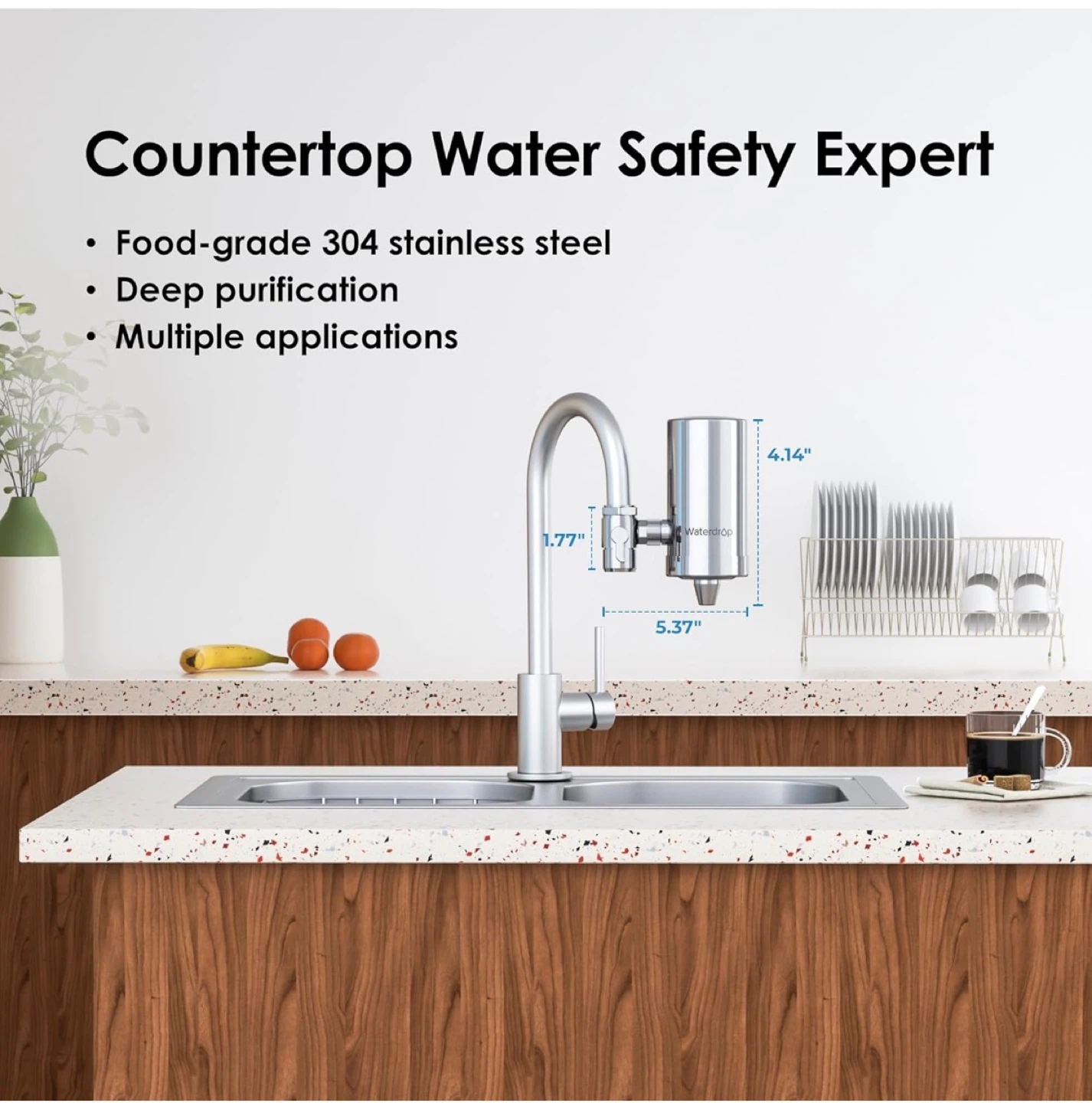 Waterdrop WD-FC-06 Stainless-Steel Faucet Water Filter - photo 2