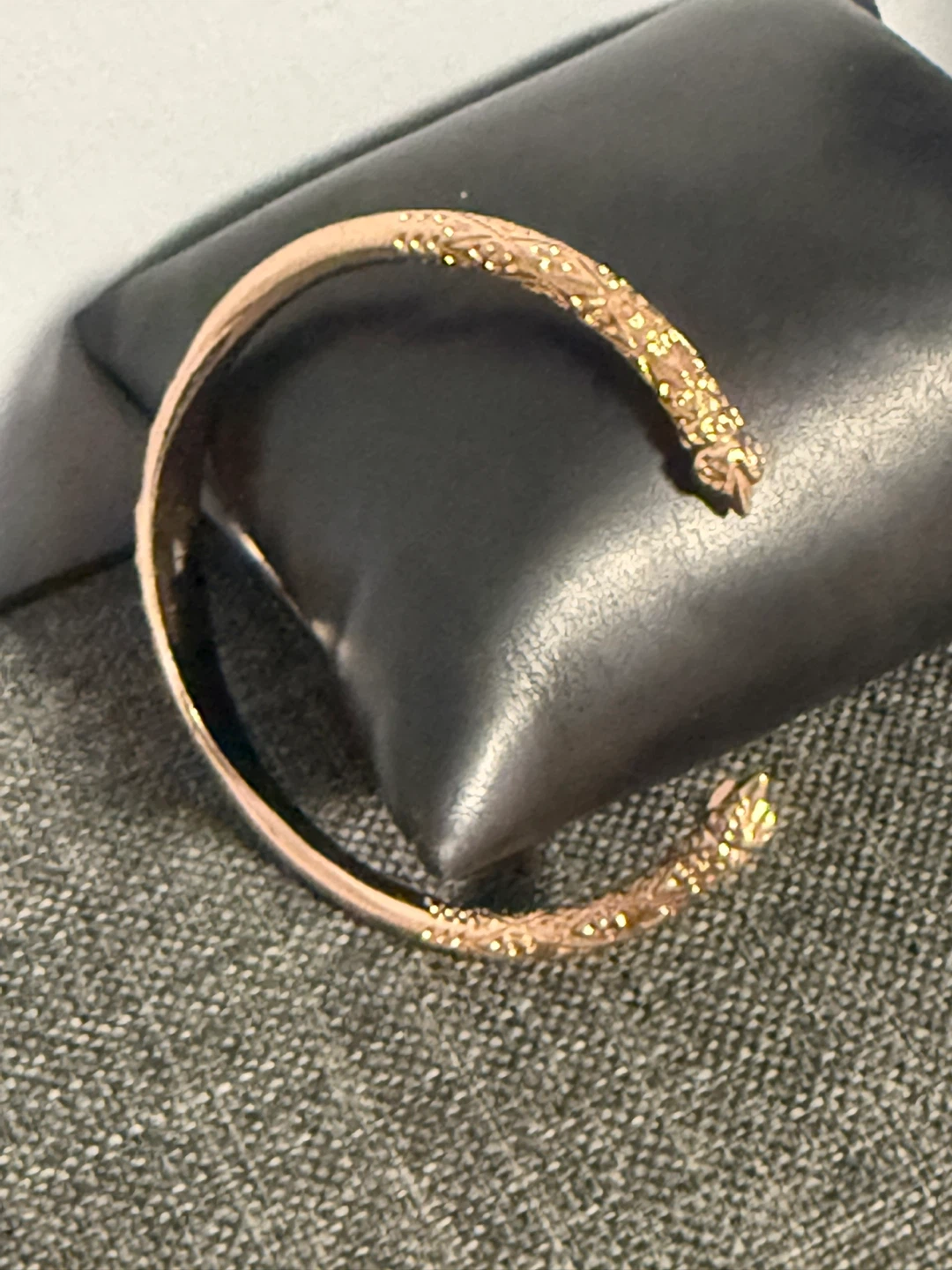 Rose Gold Tone Cuff Bracelet with Intricate Detailing - photo 2