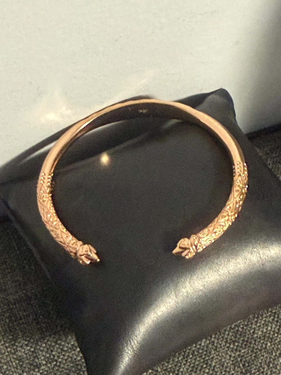 Rose Gold Tone Cuff Bracelet with Intricate Detailing - photo 4