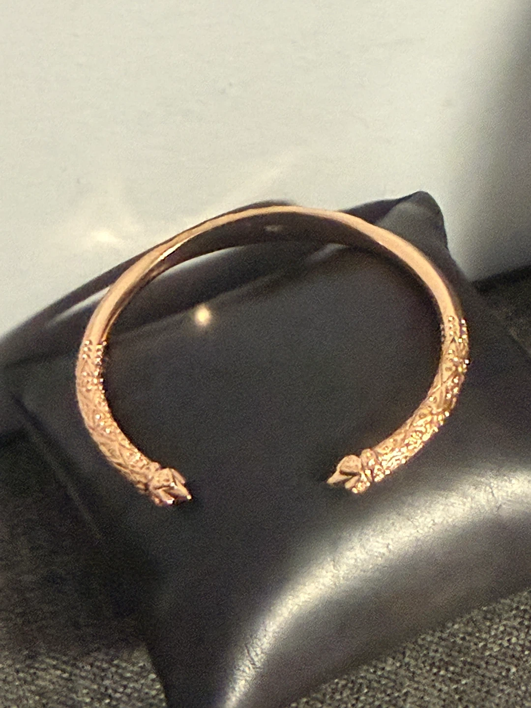 Rose Gold Tone Cuff Bracelet with Intricate Detailing - photo 3