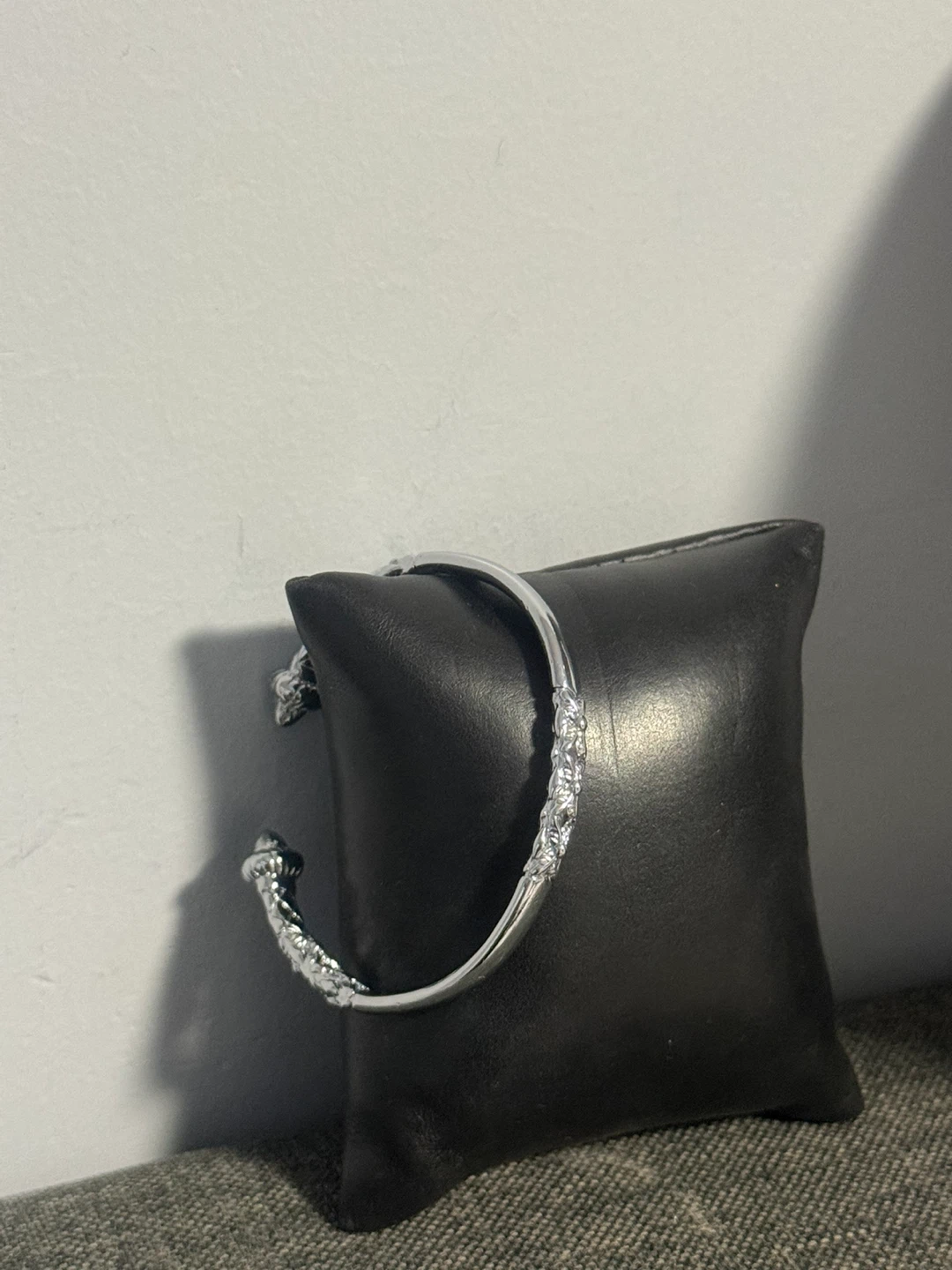 Silver tone Cuff Bracelet with Textured Design - photo 2