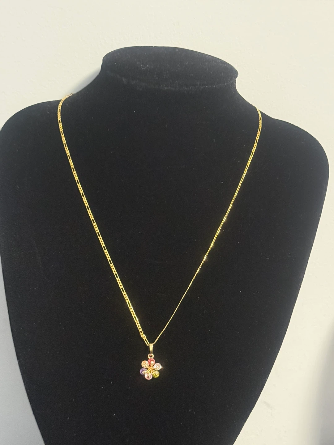 Gold Plated Flower Pendant with chain