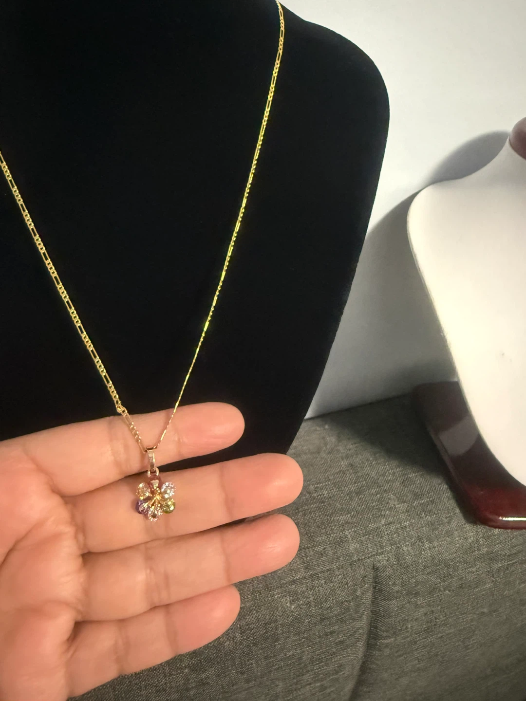 Gold Plated Flower Pendant with chain - photo 2