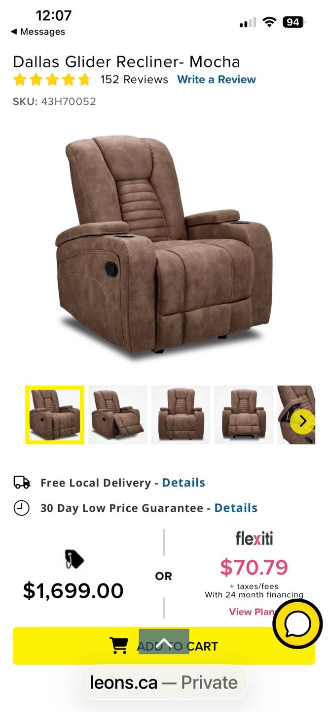 Dallas Glider Recliner - Mocha - photo 5