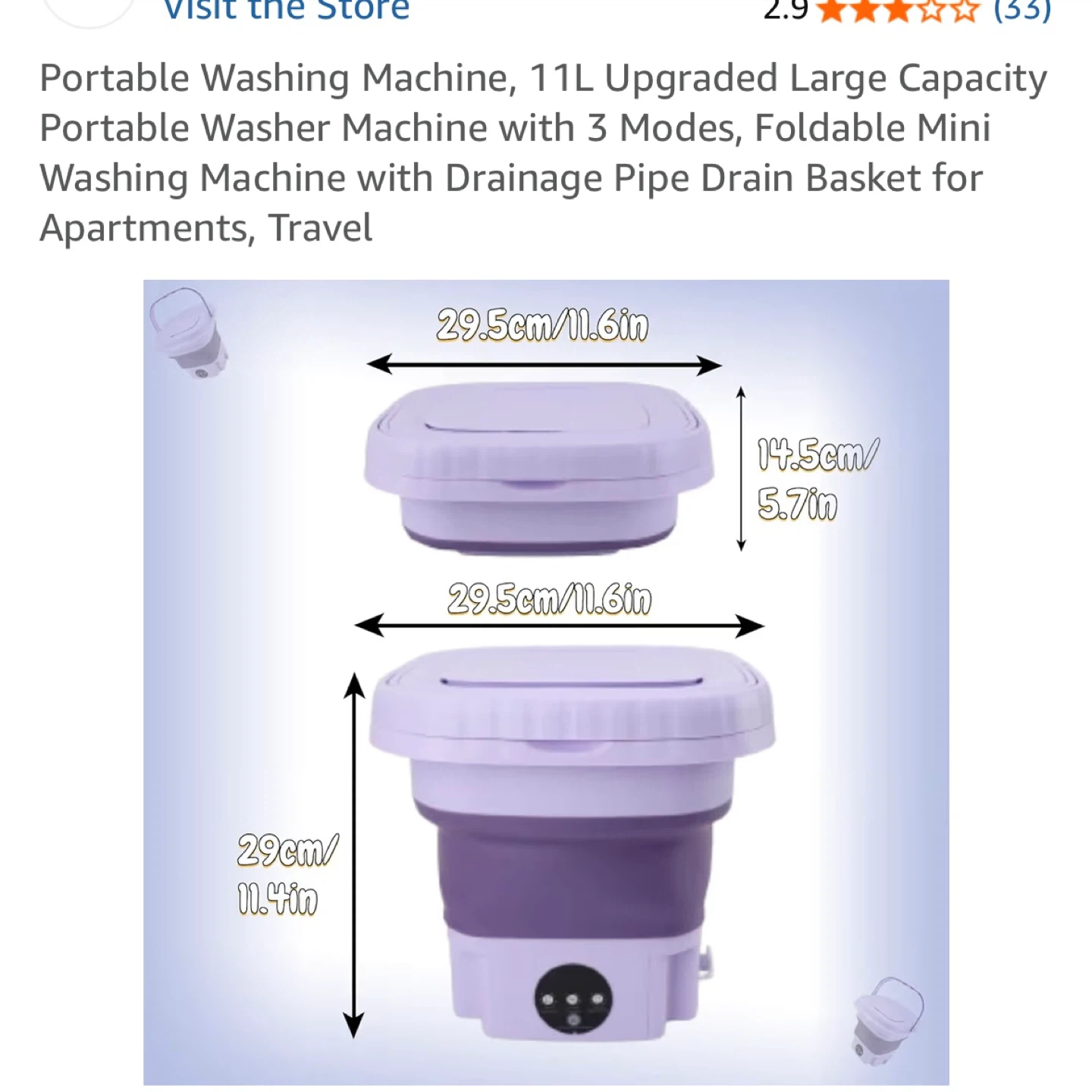 Portable Folding Washing Machine 11L - photo 2