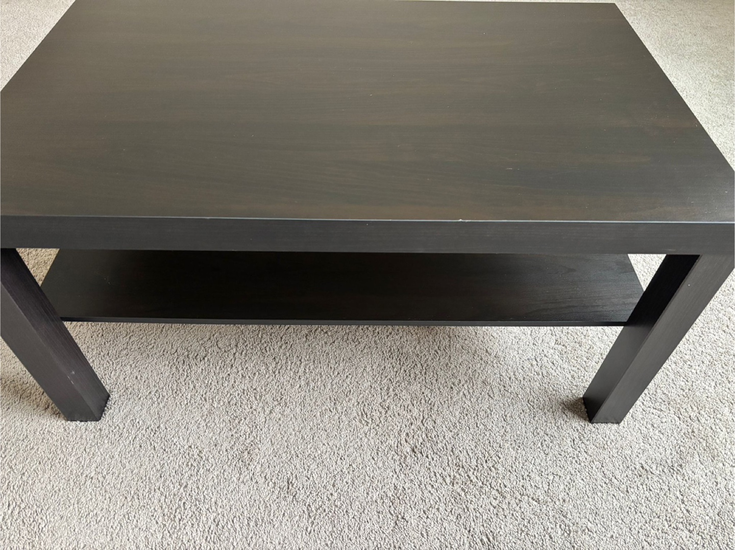 Dark Wood Coffee Table with Shelf - photo 2