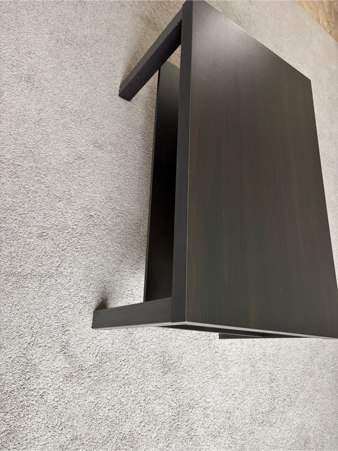 Dark Wood Coffee Table with Shelf