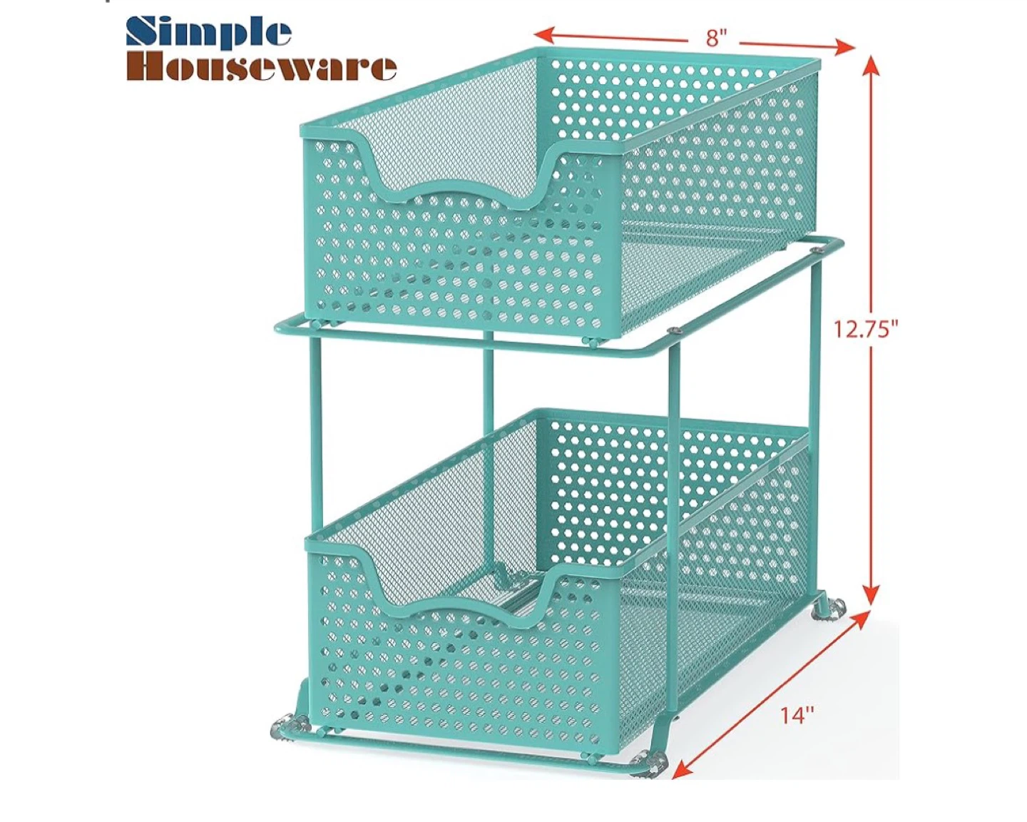BRAND NEW 2 Tier Turquoise Sliding Cabinet Organizer - photo 2