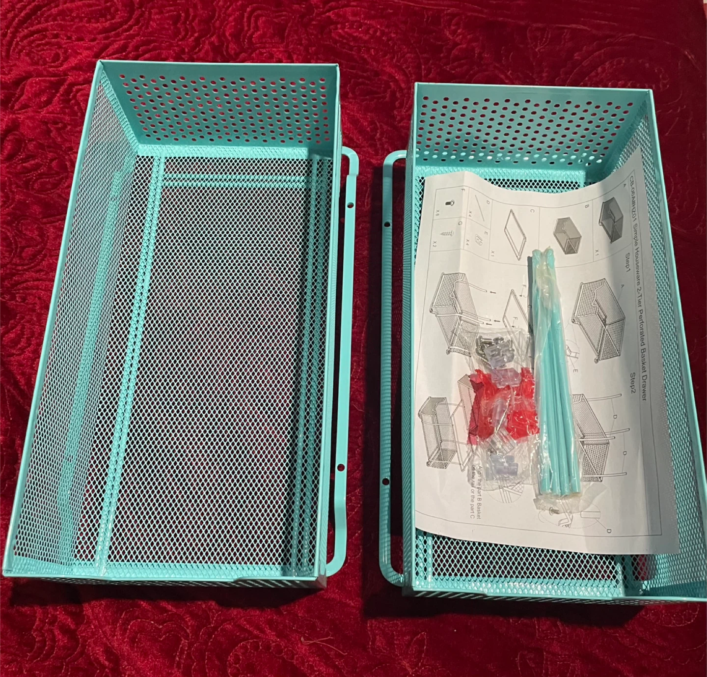 BRAND NEW 2 Tier Turquoise Sliding Cabinet Organizer