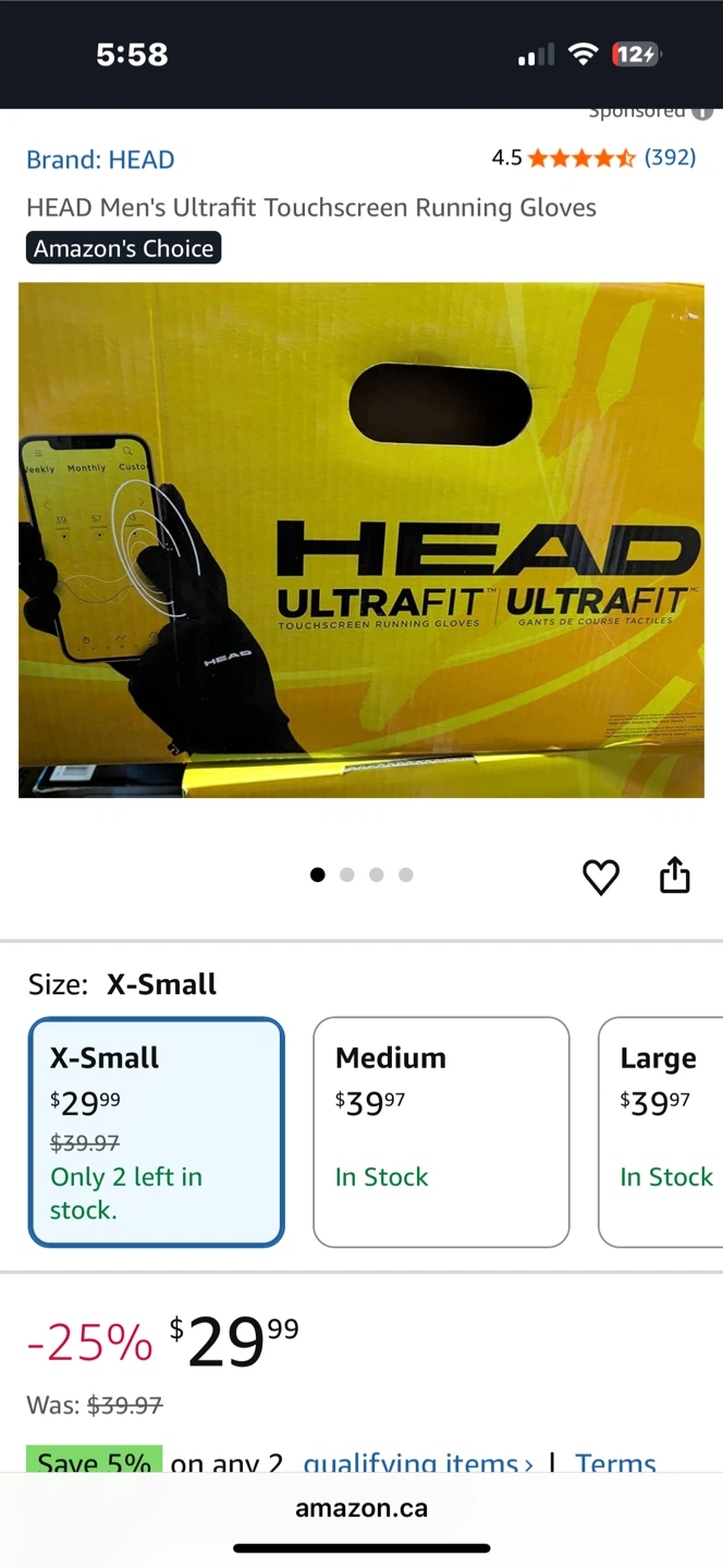 HEAD Ultrafit Touchscreen Running Gloves X-Small 🏆 - photo 5