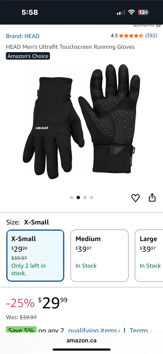 HEAD Ultrafit Touchscreen Running Gloves X-Small 🏆 - photo 4
