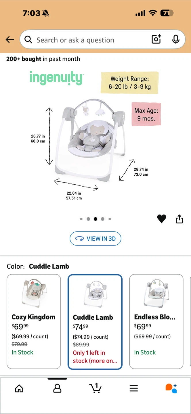 Baby Swing - Cuddle Lamb - photo 2