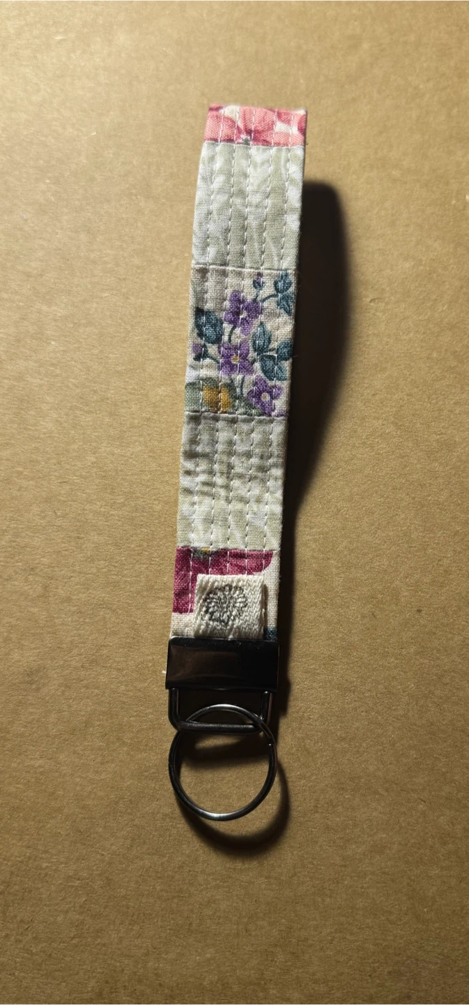 Vintage Floral Fabric Keychain Wristlet