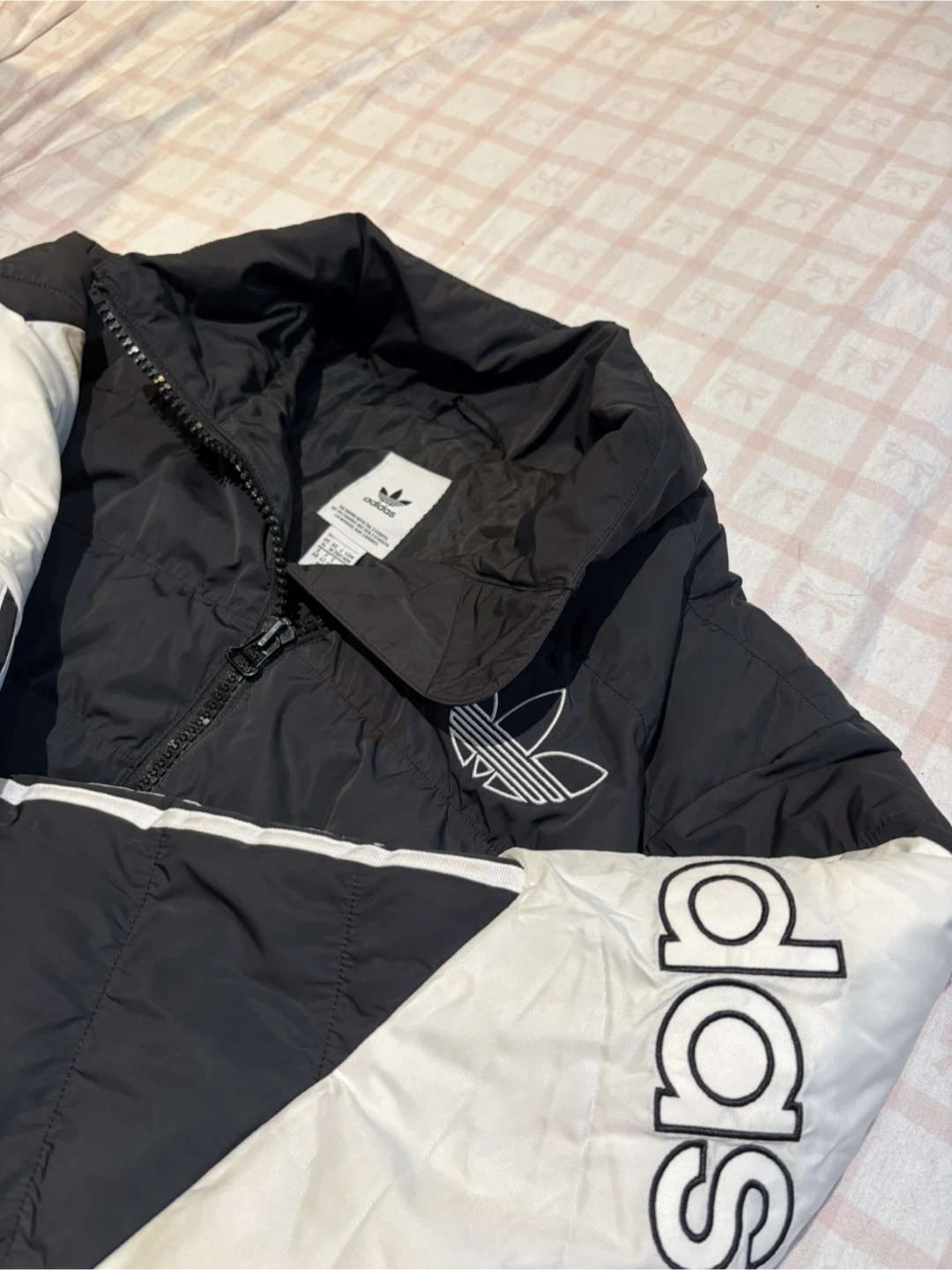 Adidas Cropped Puffer Jacket Black White - photo 4