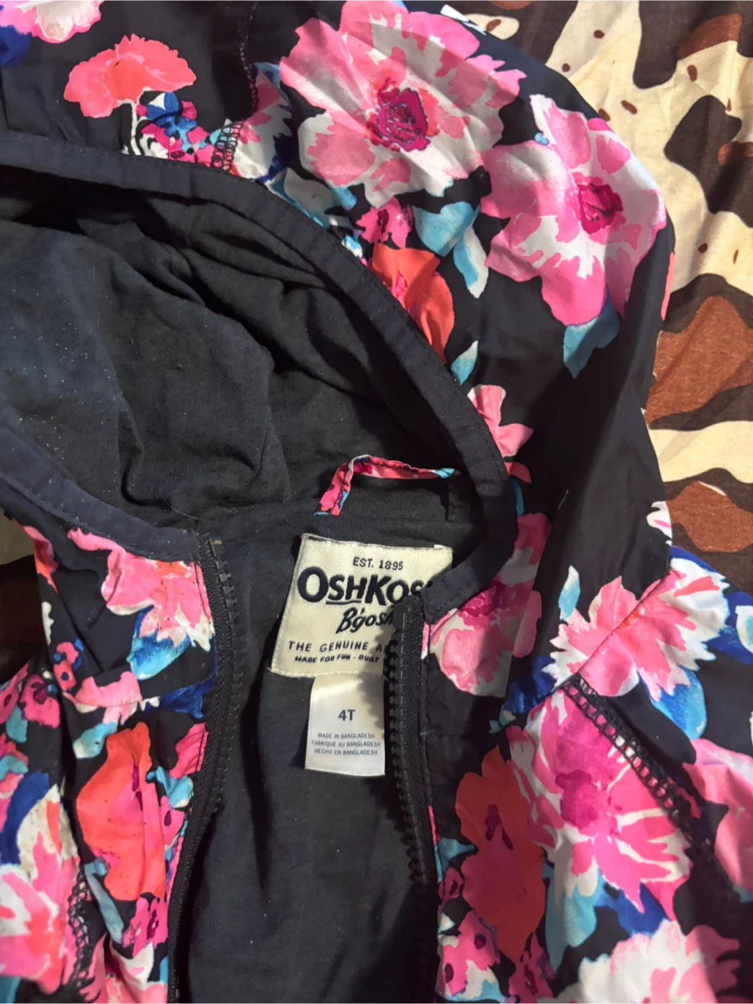OshKosh B'gosh Floral Hooded Jacket - Size 4T - photo 2