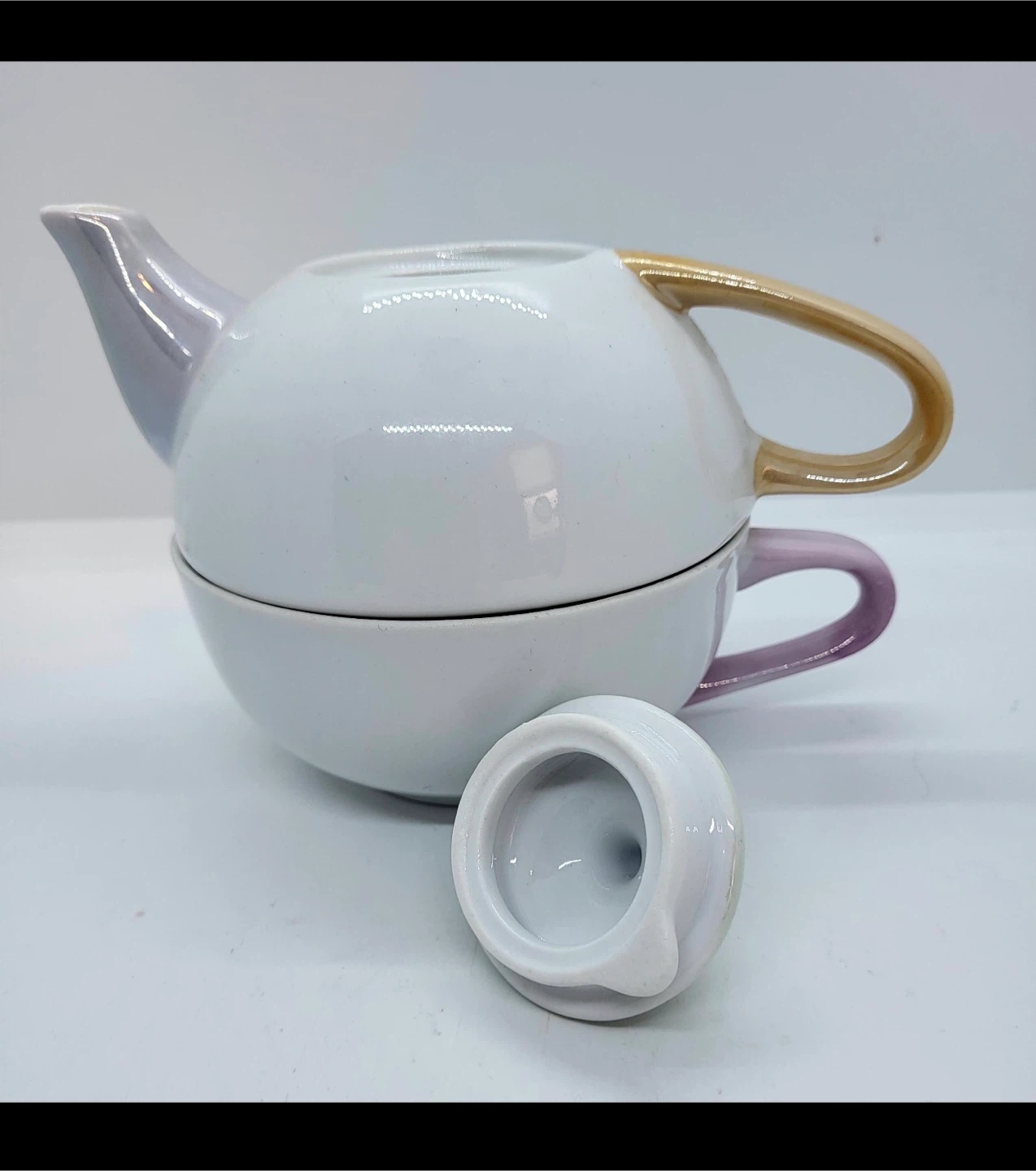 Vintage Stacking Lusterware Ceramic Tea For One Set - photo 2