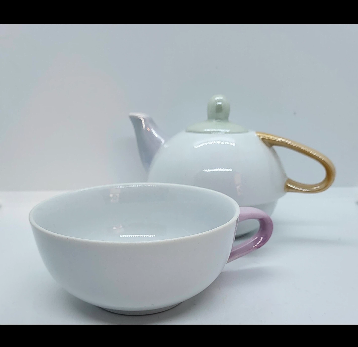 Vintage Stacking Lusterware Ceramic Tea For One Set - photo 4