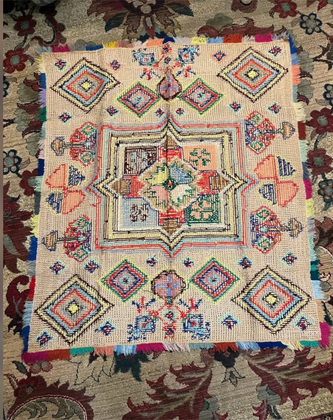 Handmade Embroidered Textile Wall Hanging Tapestry - photo 2