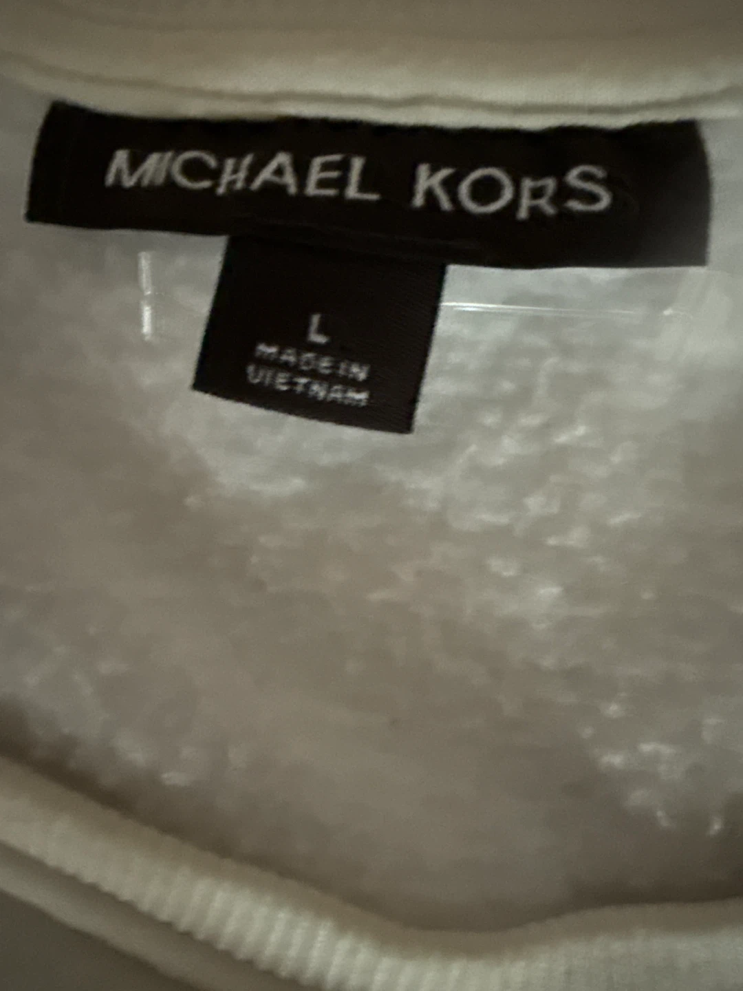 Michael Kors Cream "MK" Logo Sweatshirt Size L - photo 2
