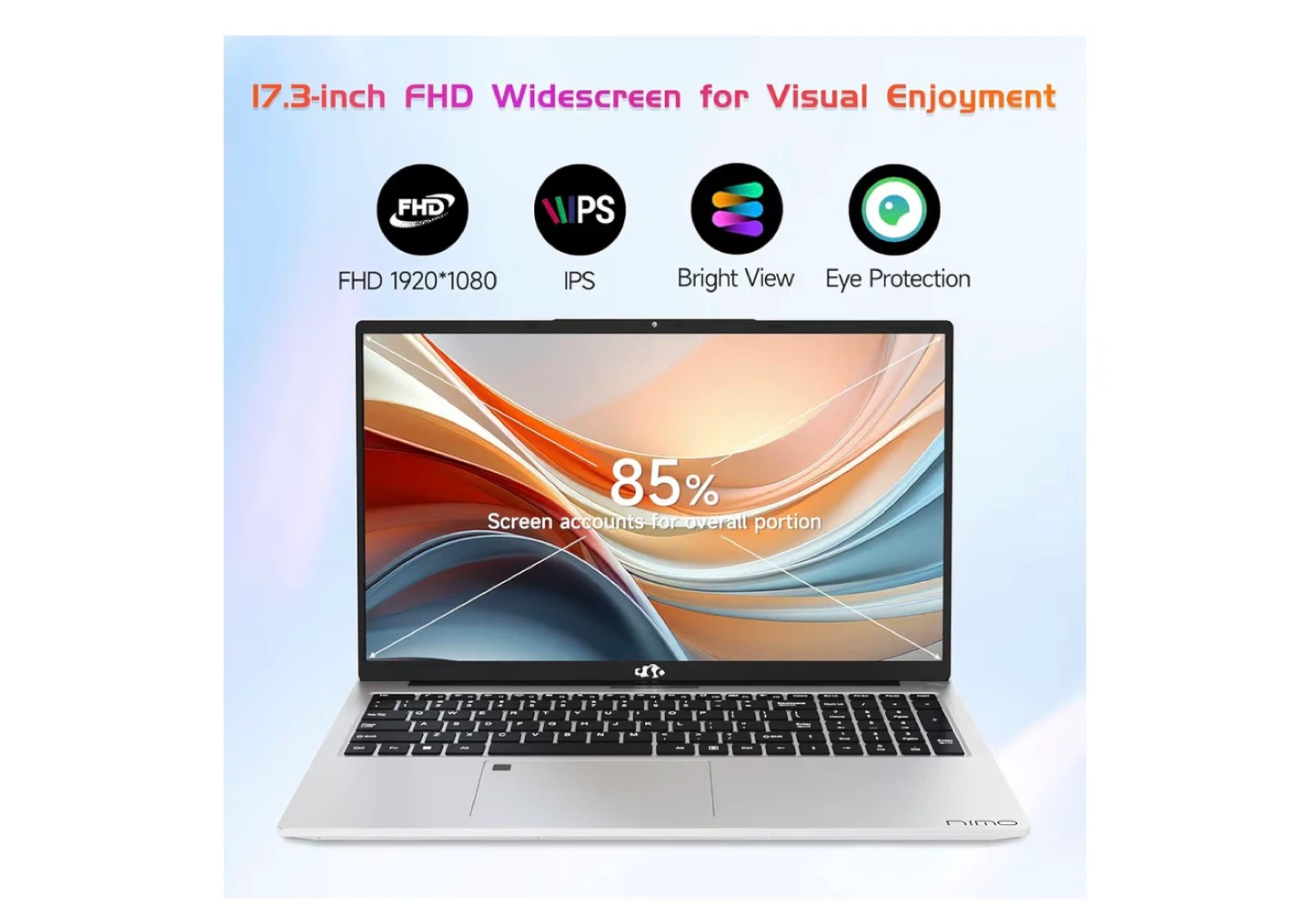 17.3" FHD Laptop - Intel Core i3 12th Gen, 6 Cores, - photo 3
