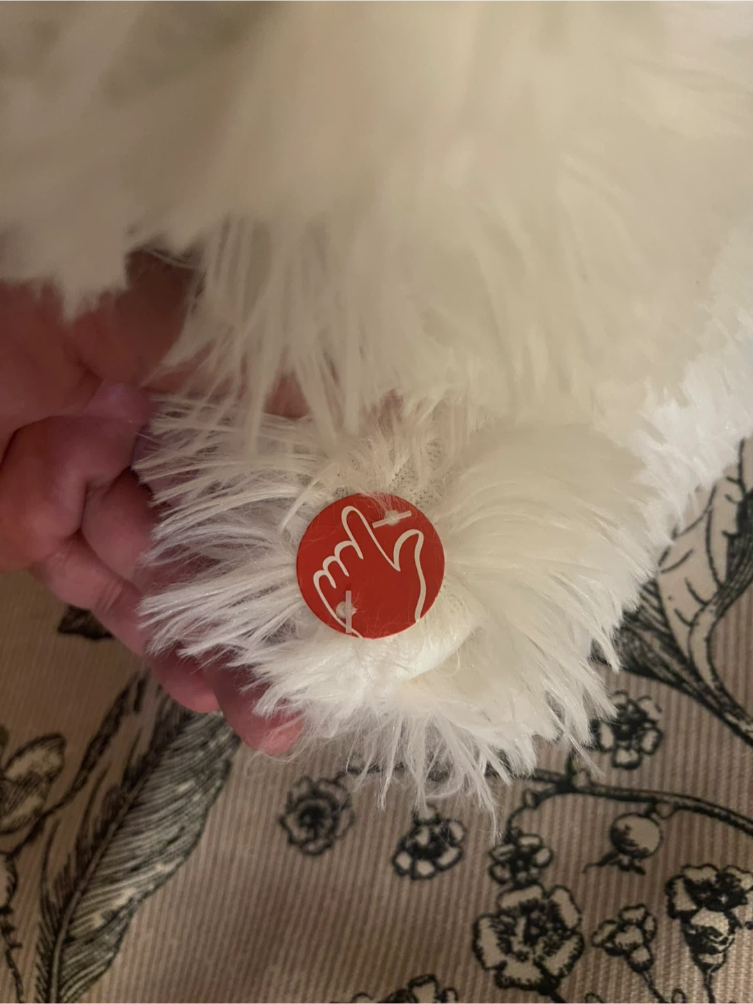 🏆" Brand new with tag White fluffy dog plush with bell - photo 5