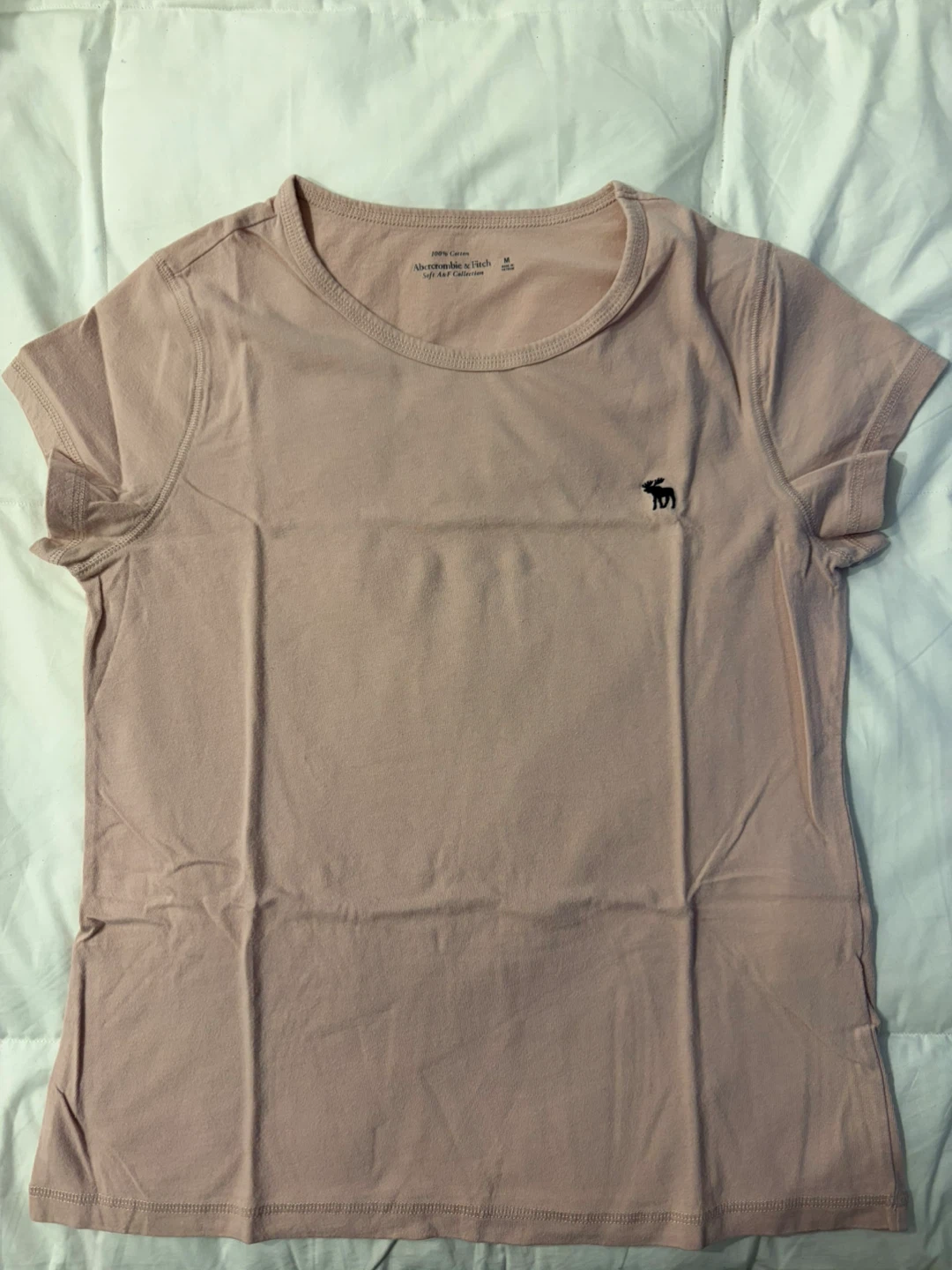 Abercrombie & Fitch Soft Pink Cotton T-Shirt - Size M