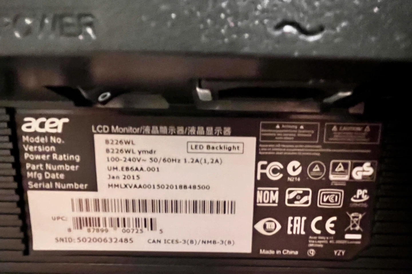 🏆 Acer B226WL LCD Monitor - photo 4