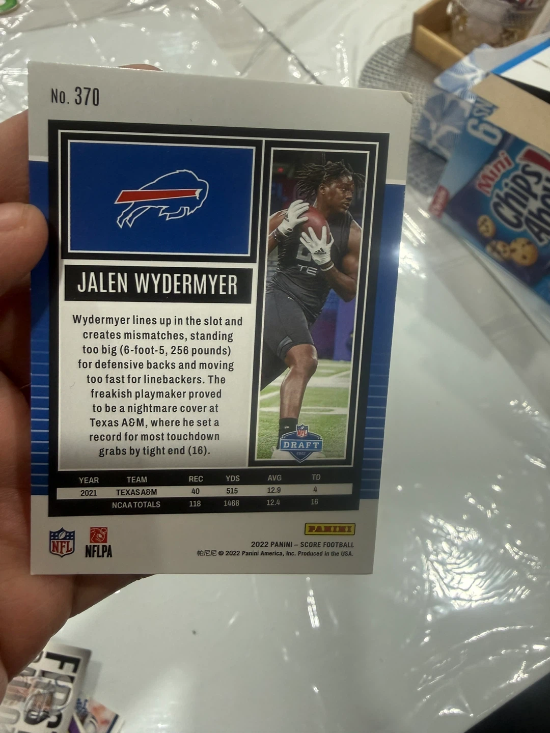 2022 Panini Score Jalen Wydermyer Rookie Card #370 - photo 2