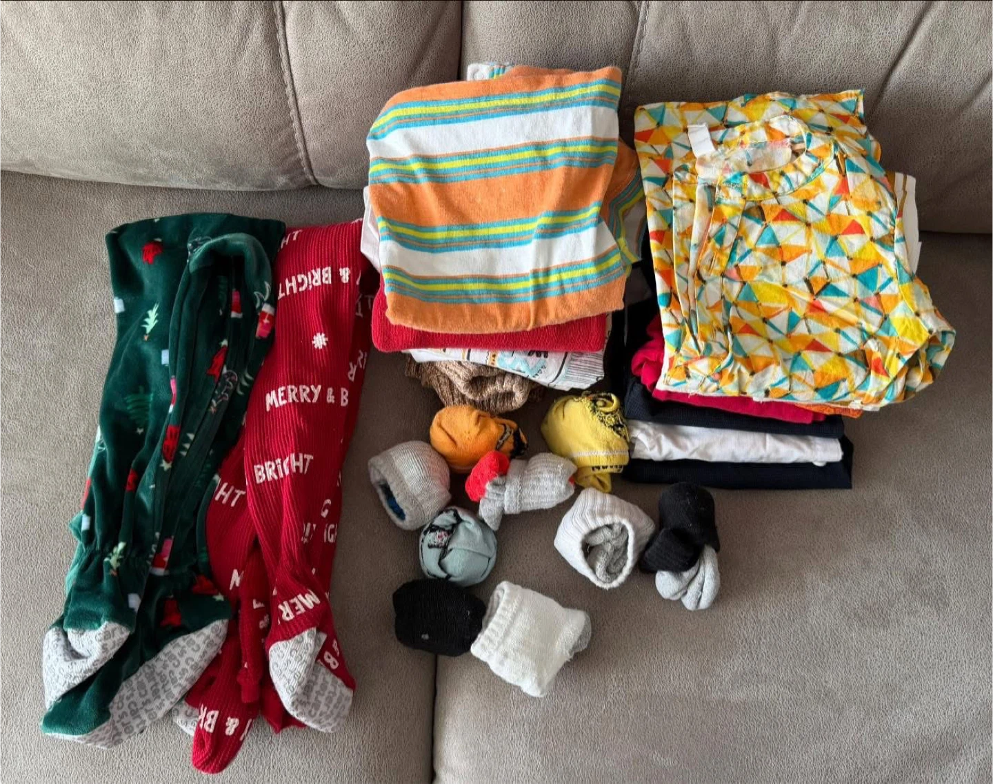 Baby Clothes Bundle - Carter's Footed Pajamas and Socks
