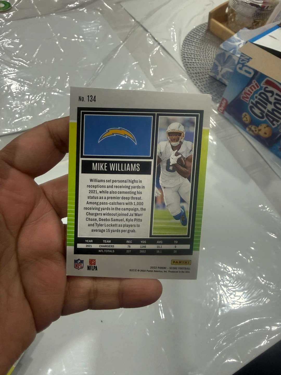 2022 Score Football Mike Williams Trading Card - photo 2
