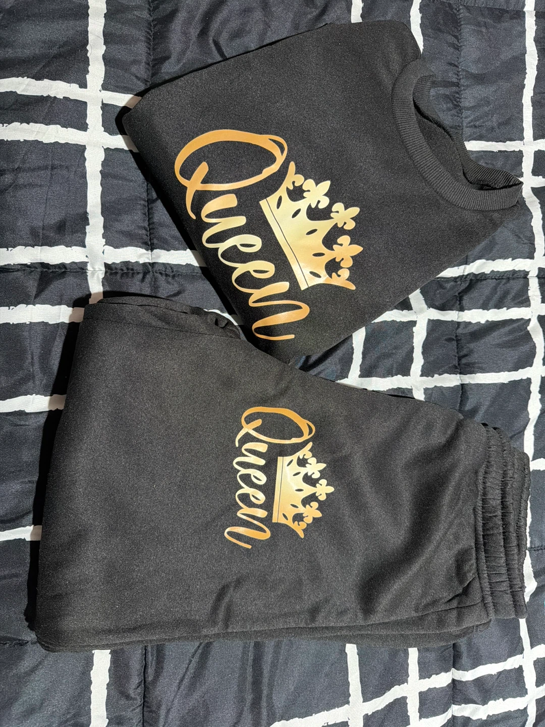 Black Queen Sweatshirt and Pants Set 🏆 - photo 4