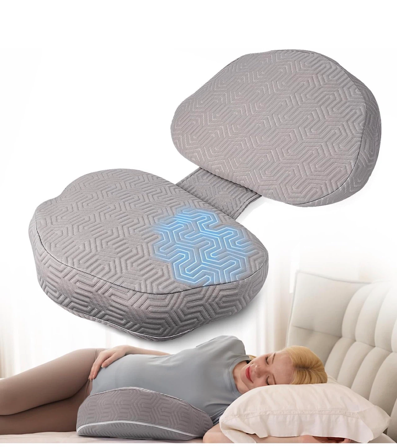 Pregnancy Support Pillow - Grey Ergonomic Memory Foam - photo 2
