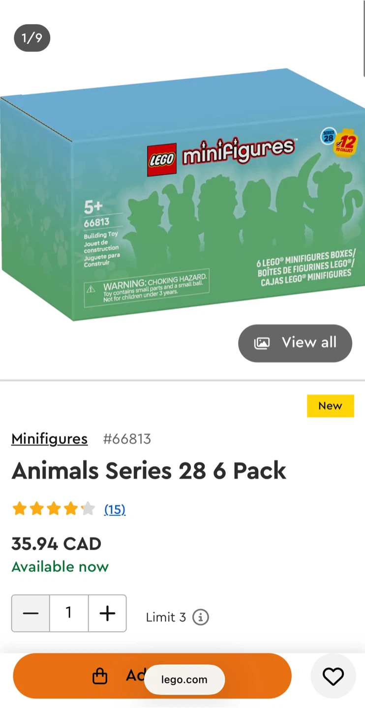 LEGO Minifigures Animals Series 28 6 Pack