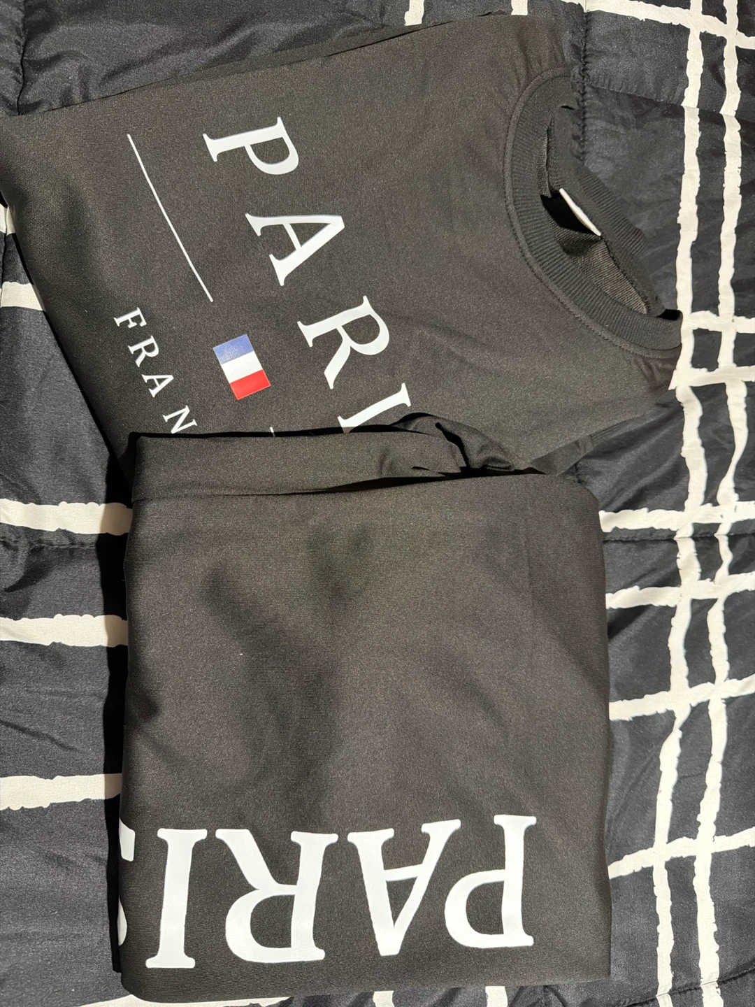 Black Paris France Sweatshirt and Pants Set 🏆 - photo 4