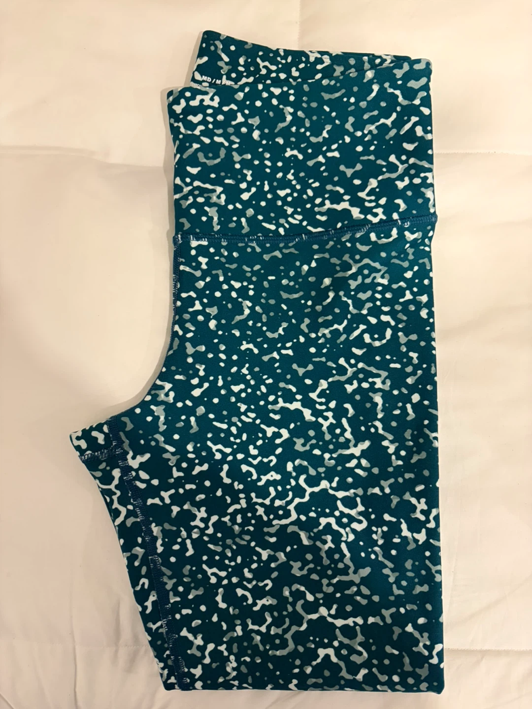 Under Armour Compression Leggings - Teal/White - Size MD