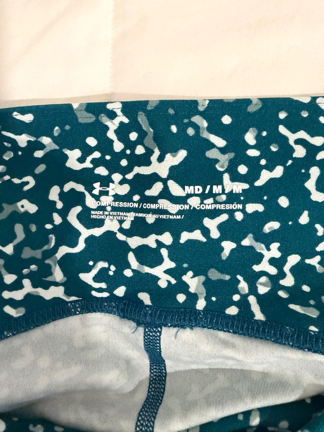 Under Armour Compression Leggings - Teal/White - Size MD - photo 2