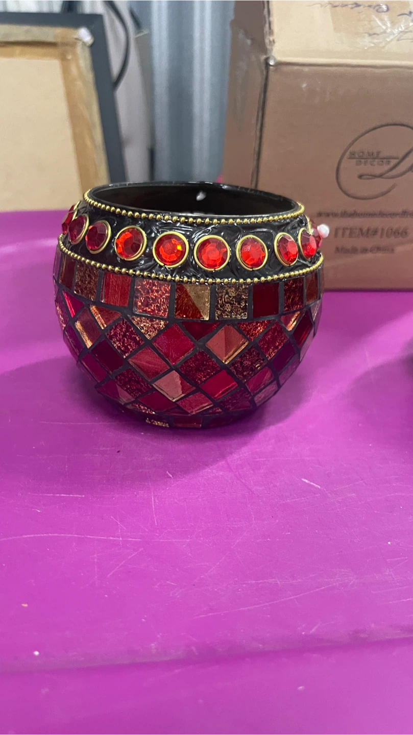 Home Decor Direct Mosaic Candle Holders - Set of 3 - photo 2