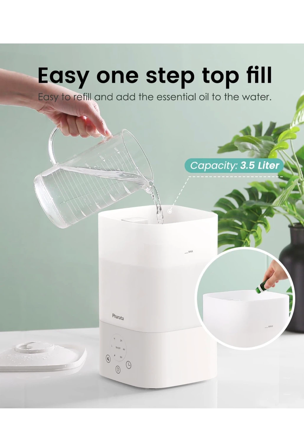 Pharata 3.5 Liter Humidifier with Light and Timer - photo 3