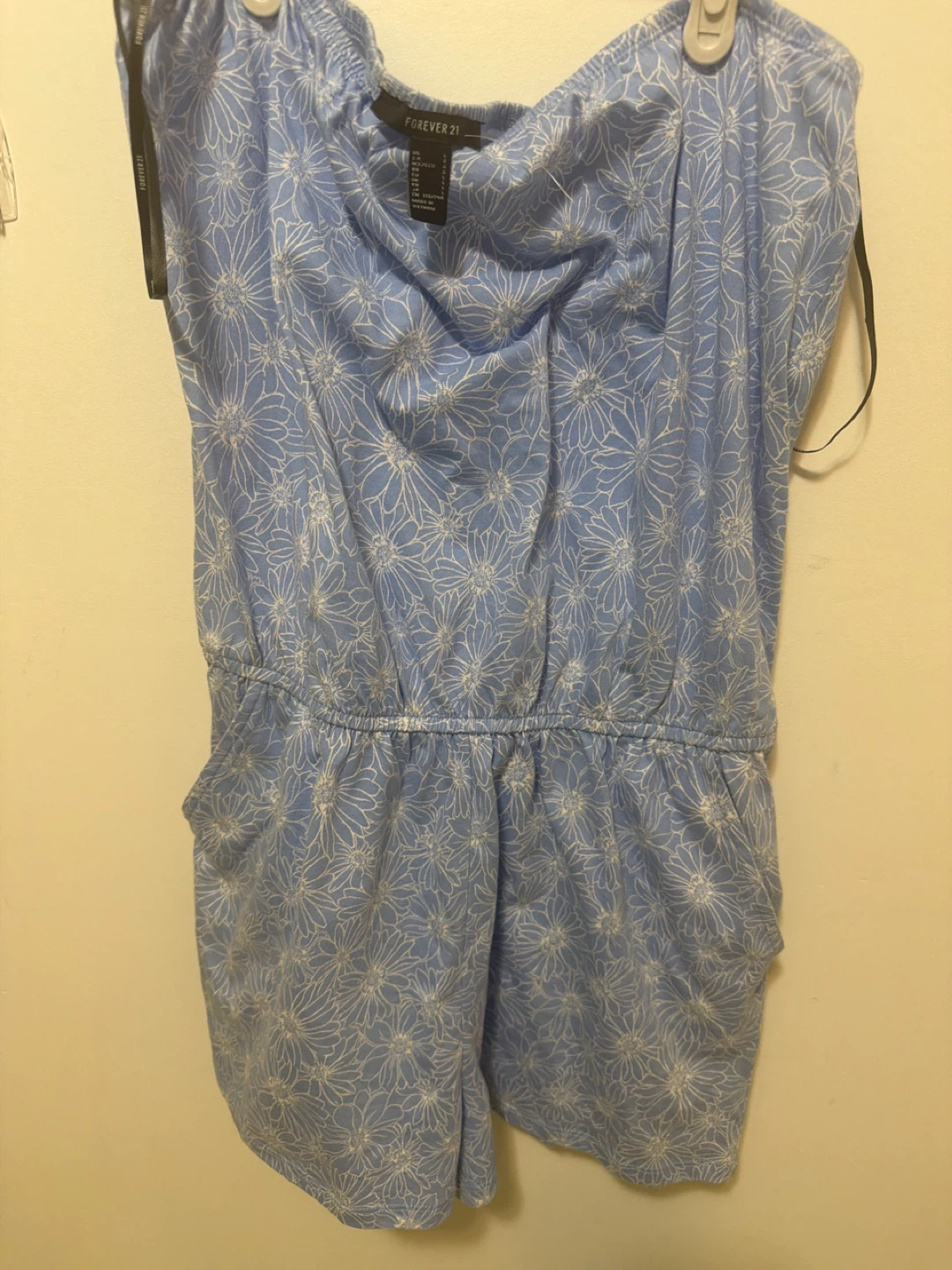 Forever 21 Blue Floral Romper Size L