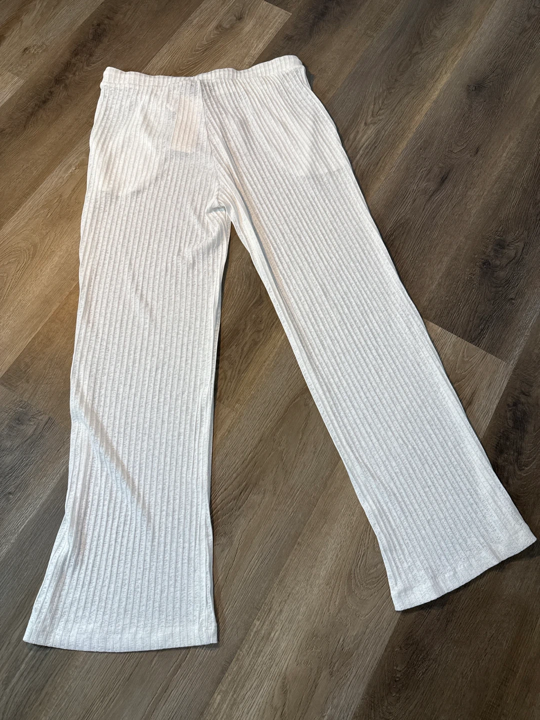 White Ribbed Wide beach Leg Pants - photo 5