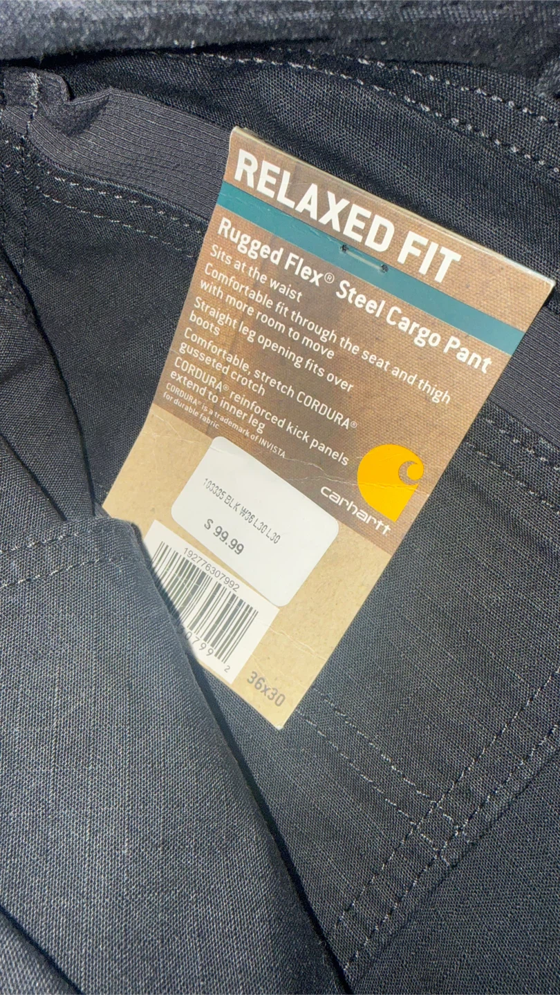 Carhartt Relaxed Fit Steel Cargo Pants 36x30 Black - photo 2